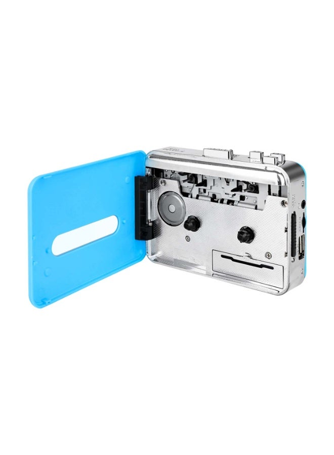 Echo Audio The Jackson - Cassette Player with Built-in Speaker- Headset Included - Convert Cassettes to MP3 - Blue Color - Image 2
